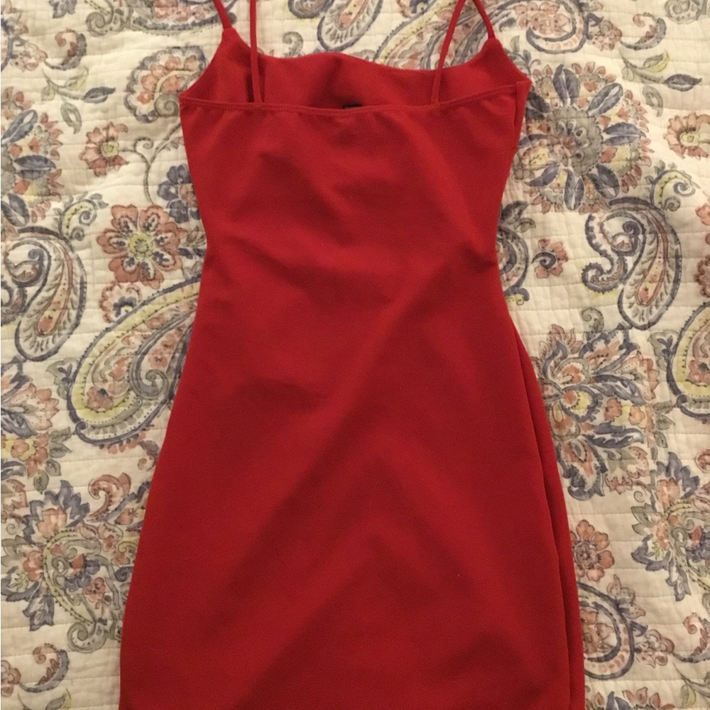 Elegant Red Spaghetti Strap Dress